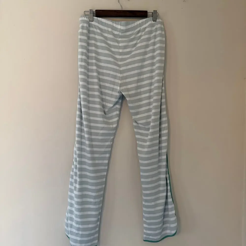 Lake Striped Pajama Set Long Sleeve Top and Pants 100% Pima Cotton Size Medium - Picture 8 of 13
